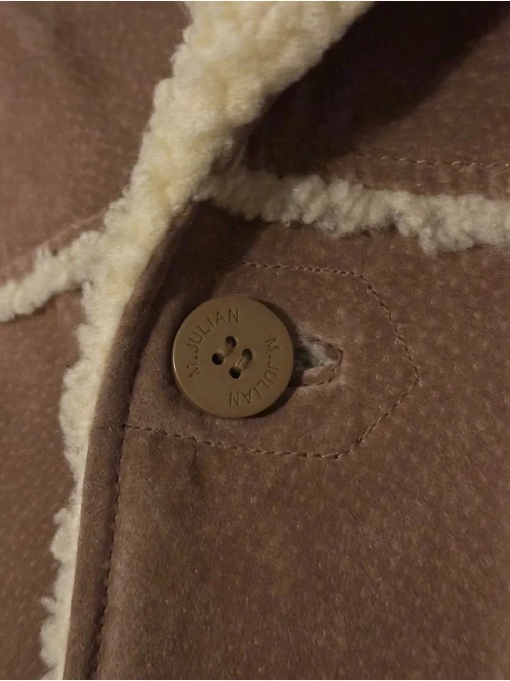Wilsons Leather Tan Brown Suede Shearling Coat